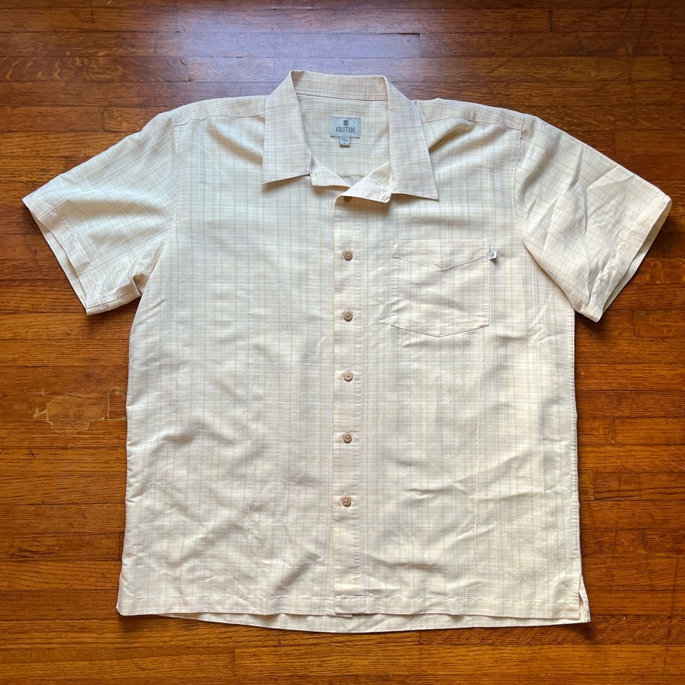 NWOT Solitude Yellow Plaid Button Down Shirt L